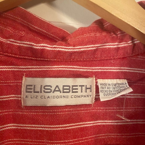 Liz Claiborne Elizabeth Vintage Striped Sleeveless Button Up Shirt - Picture 5 of 8
